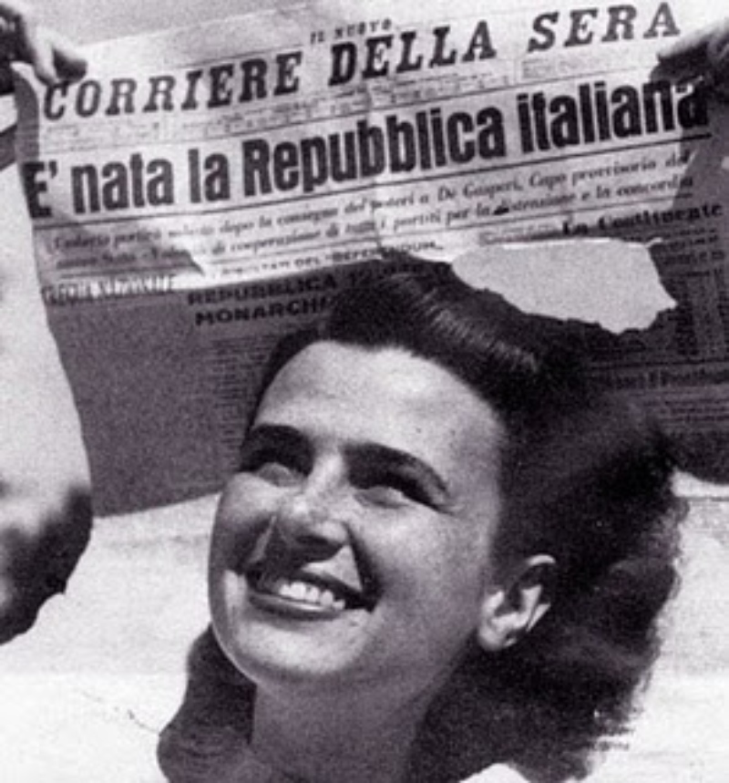 República - noticia sobre el nacimiento de la República italiana