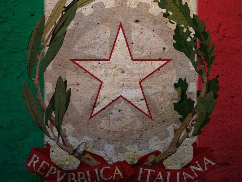 República italiana - Bandiera Italiana Con Escudo