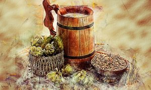 Cerveza - Ilustración Lúpulo Y Cebada