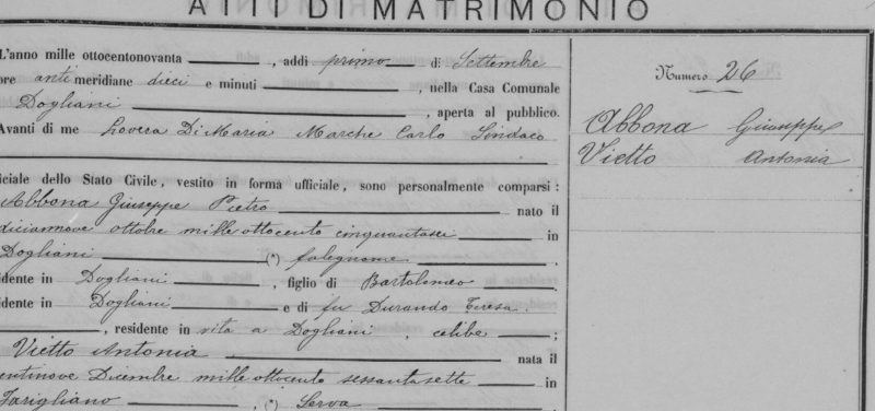 Ciudadanía Italiana Acta Matrimonio